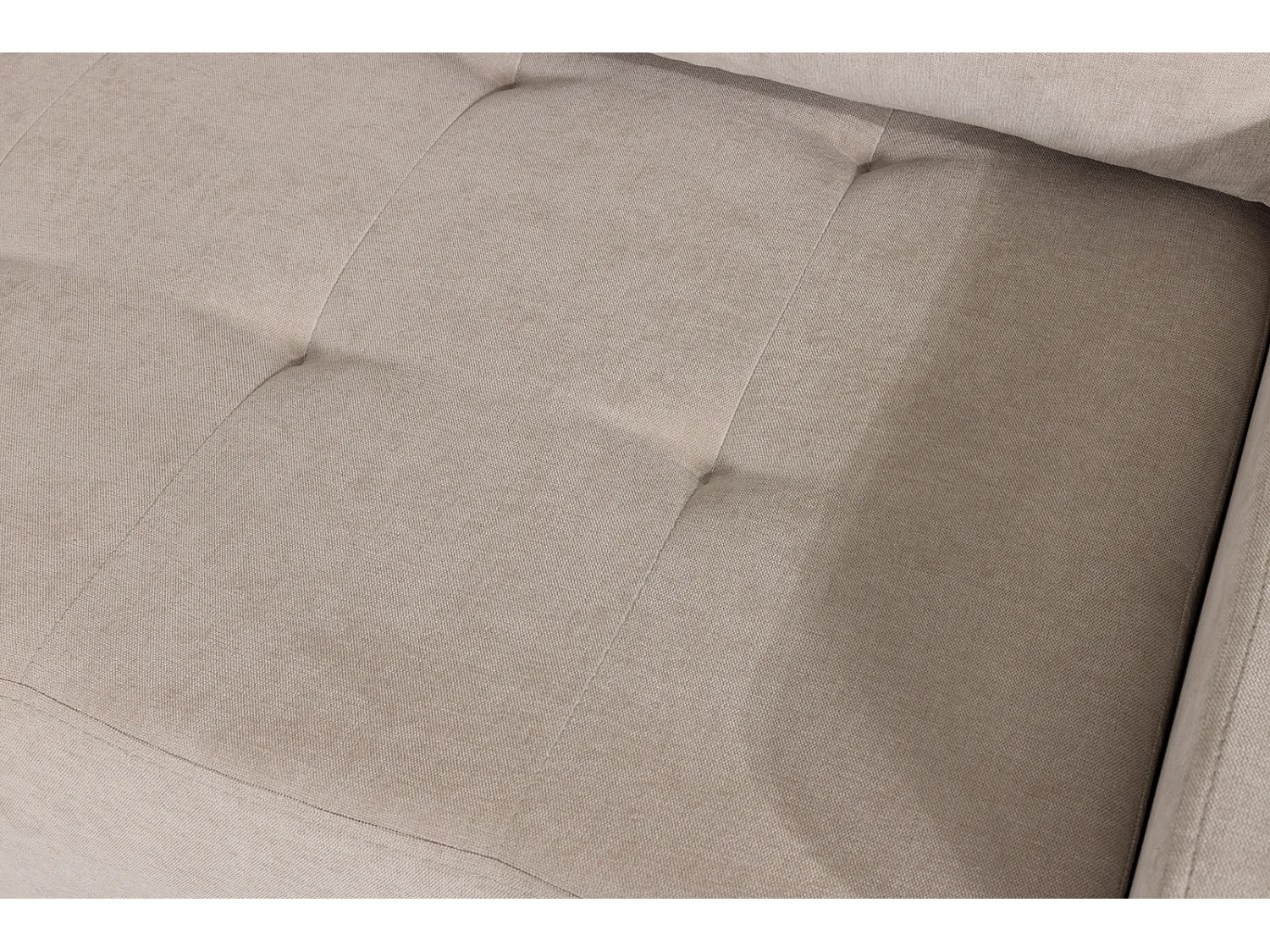 Hoekbank met Slaapfunctie Links Trevi - Chenille Beige Wind 05 - Metalen Poten