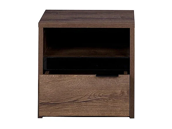 Table de Chevet Martin - Chêne Monastery / Noir Brillant