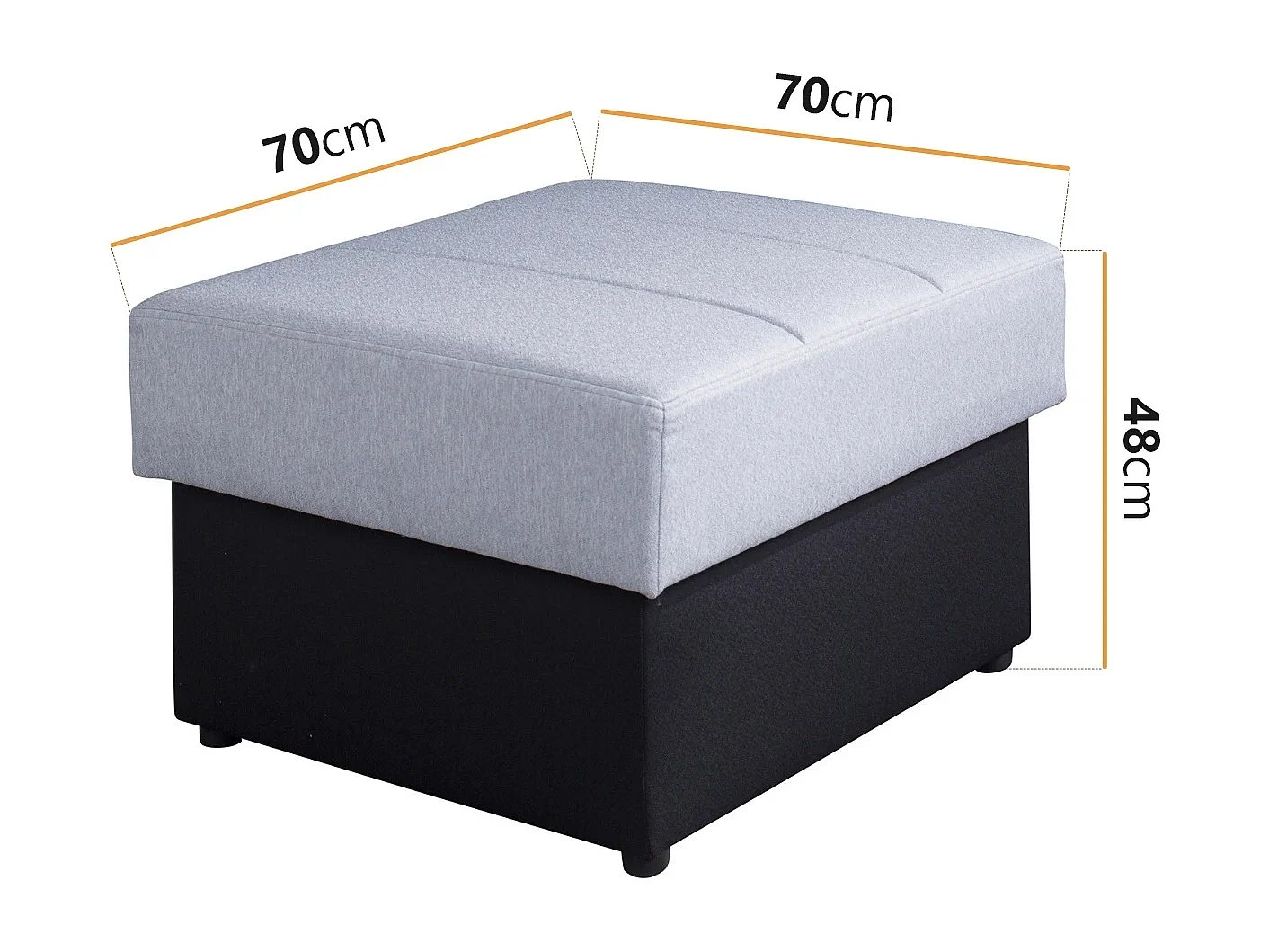 Hocker Montreal met Opbergruimte - 70x70 cm