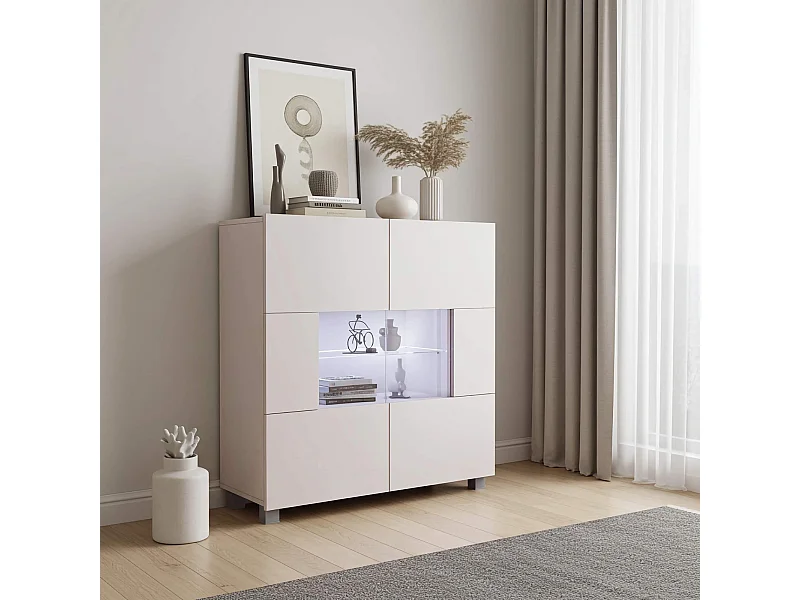 Dressoir Montreal 100 cm - Kasjmier - Blauwe LED