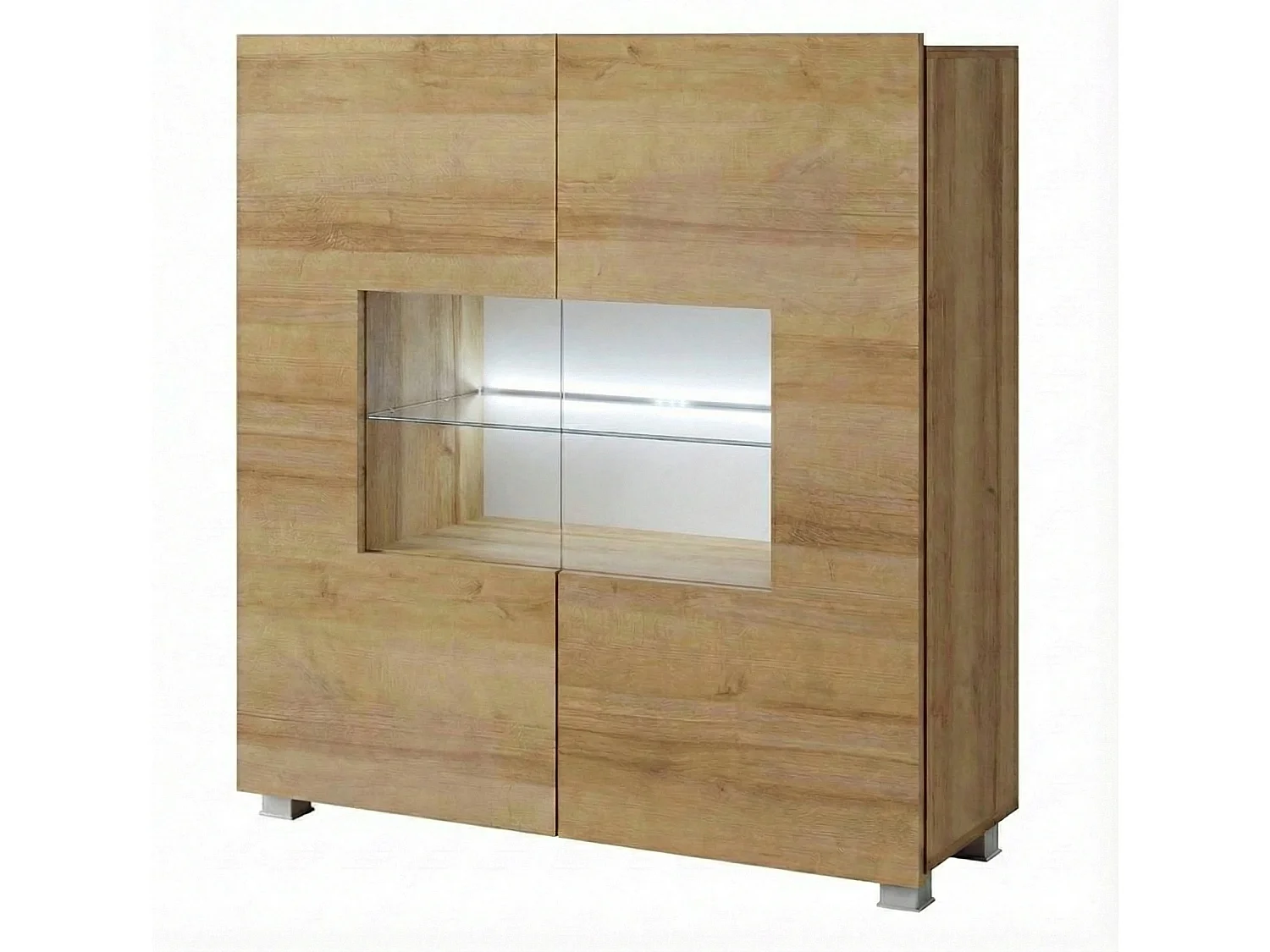 Opbergkast Montreal 100 cm - Gouden Eiken - Incl. Witte LED