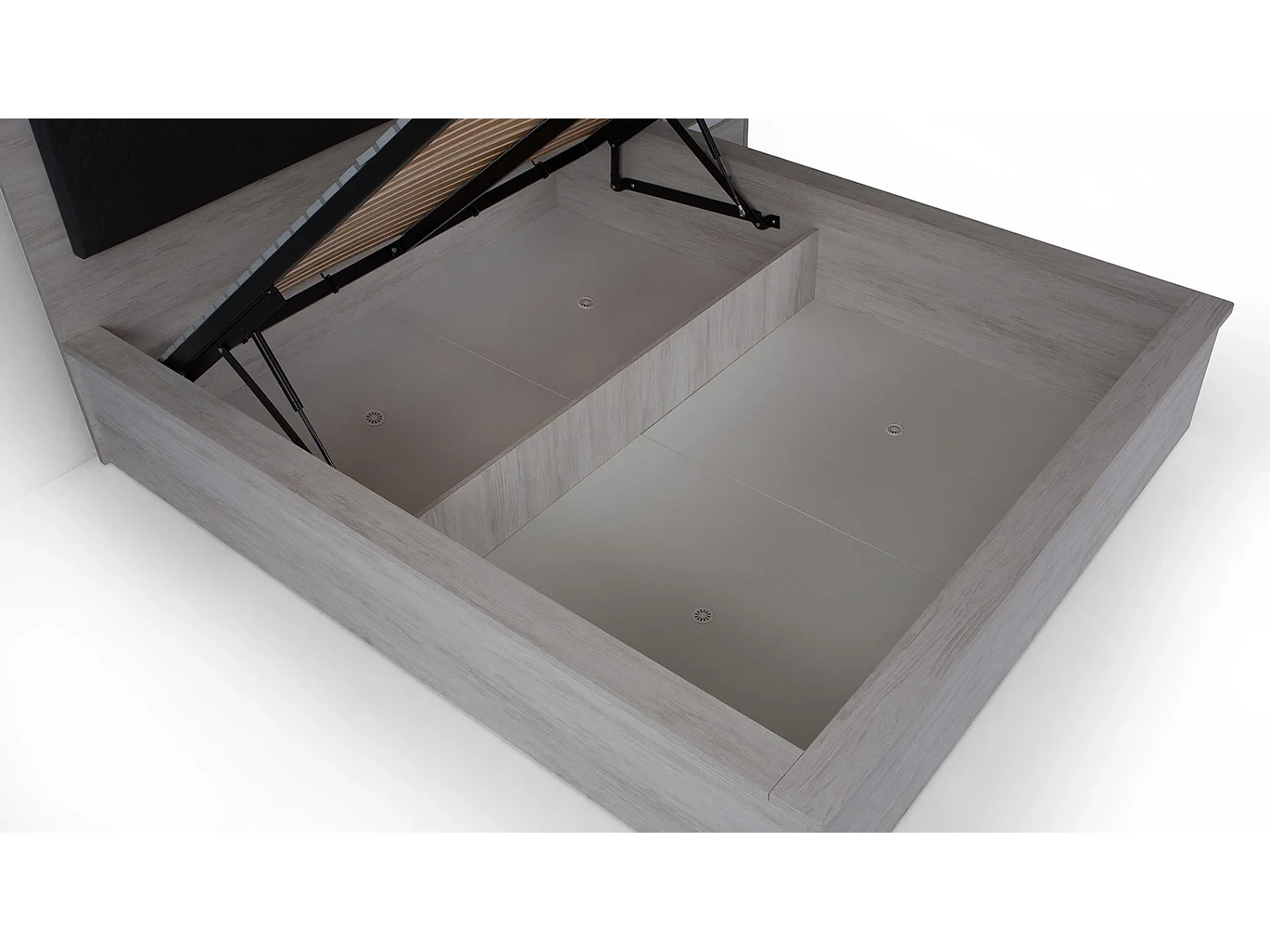 Tweepersoonsbed Martin 160x200 cm - Monastery Eiken / Zwart Kunstleer - Incl. Pocketveringmatras Kokos