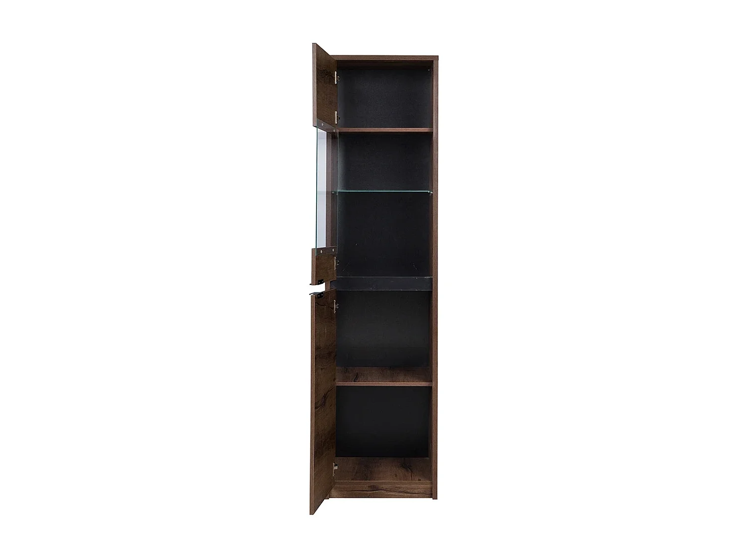 Vitrine Martin 50 cm - Eiche Monastery / Schwarz Hochglanz