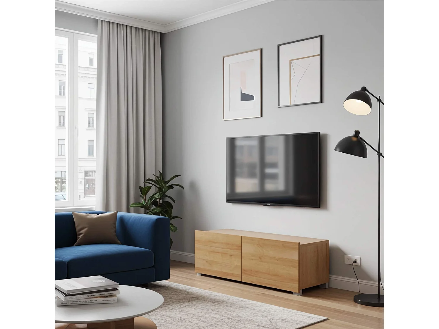 Lowboard Montreal 100 cm - Eiche Gold - Wandmontage oder Stehend