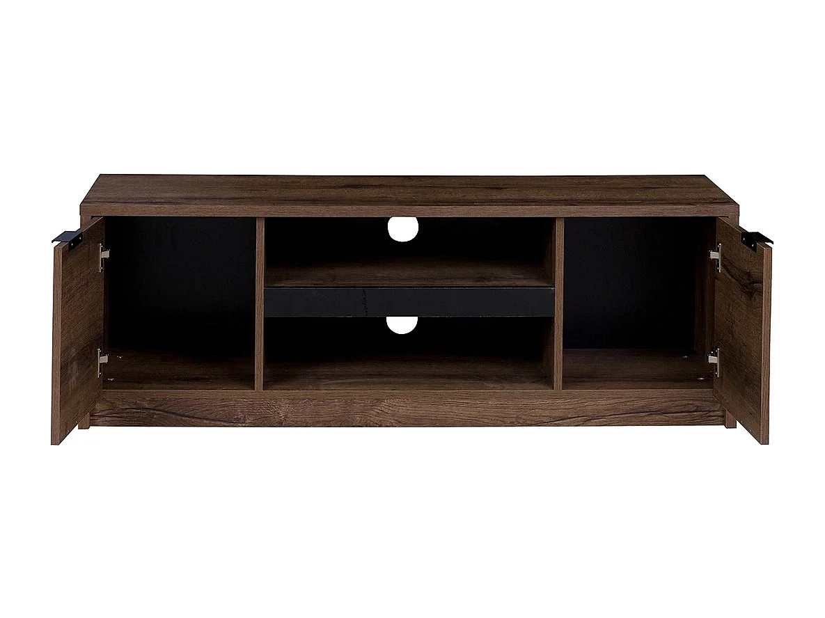 TV-Lowboard Martin 135 cm - Eiche Monastery / Schwarz Hochglanz