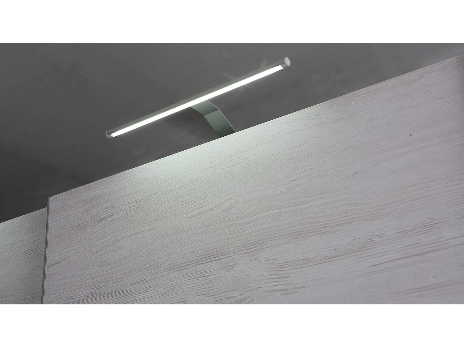 Schuifdeurkast Martin 150 cm - Monastery Eiken / Zwart Hoogglans - Spiegel & LED