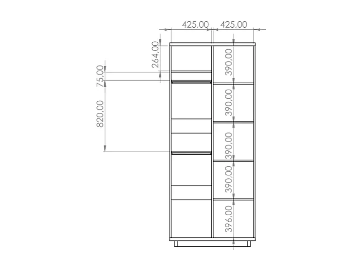 Kledingkast Zonda SZ2D - 90 cm - Artisan Eiken / Antraciet