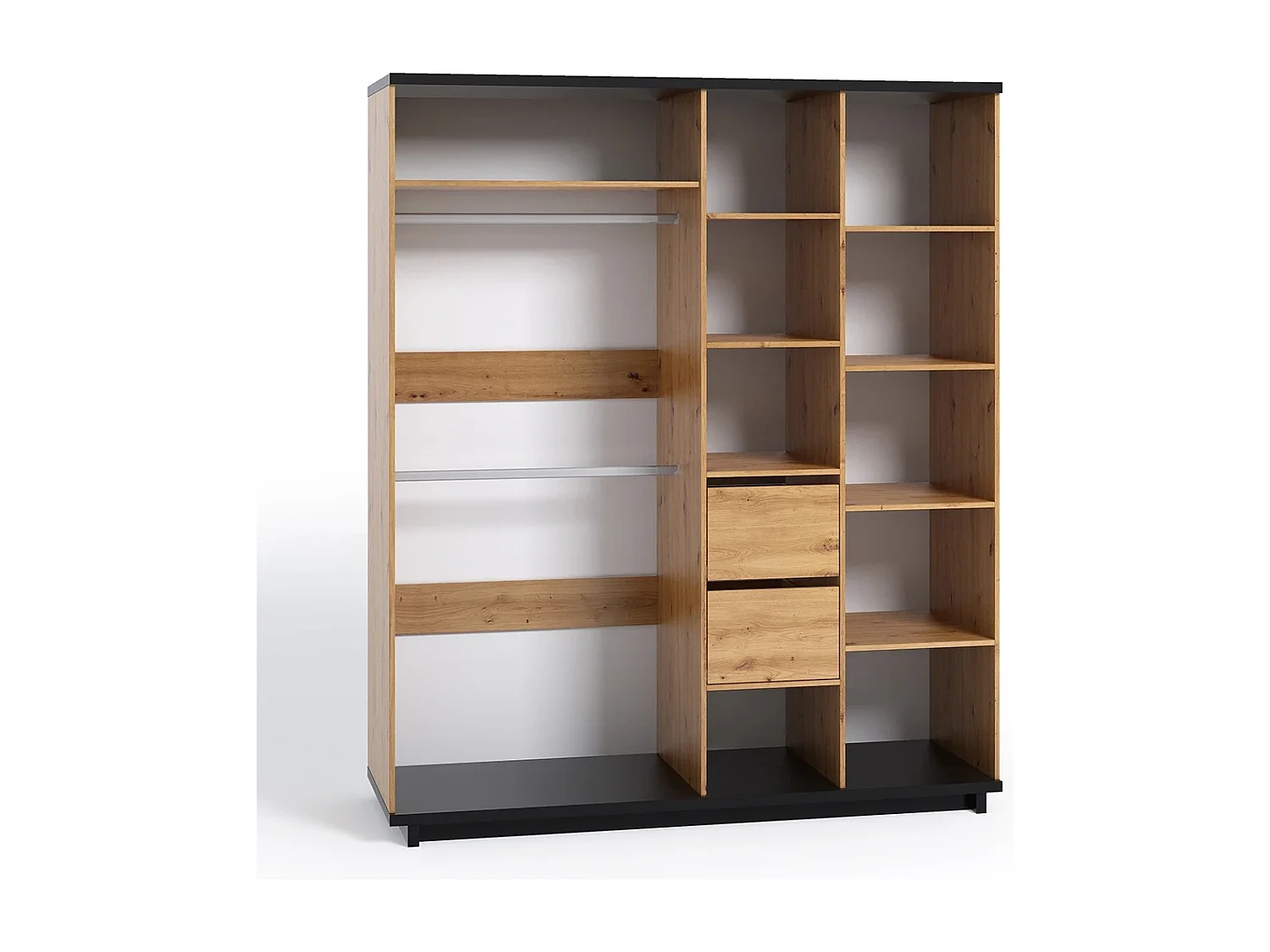 Kledingkast Zonda SZ4D - 180 cm - Artisan Eiken / Antraciet - Spiegel