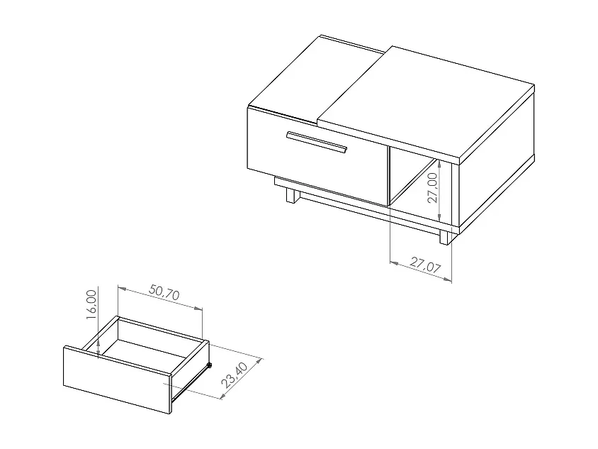 Salontafel Zonda 90 - Artisan Eiken / Antraciet