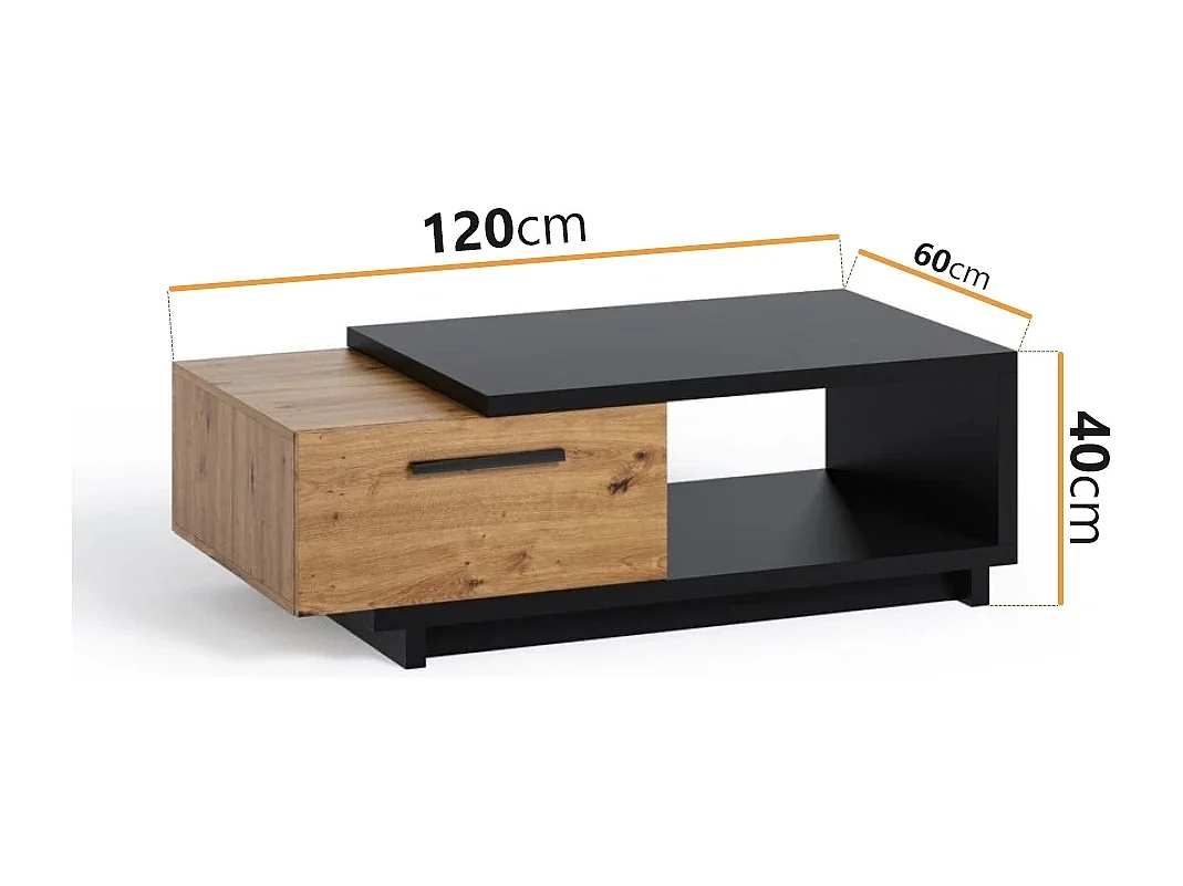 Salontafel Zonda 120 - Artisan Eiken / Antraciet