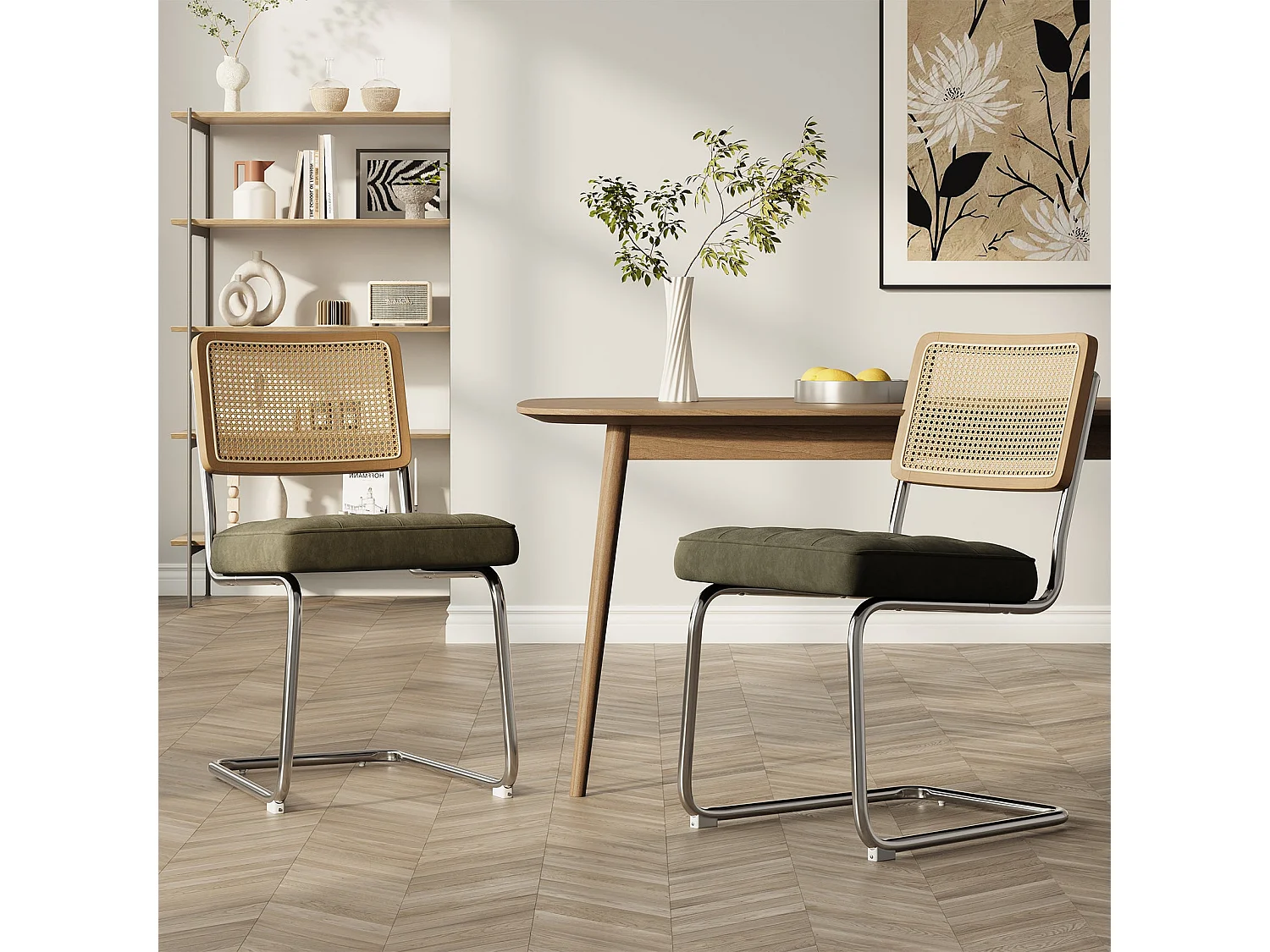 Lot de 2 Chaises -Réinventez vos repas avec une chaise au confort raffiné-Vert