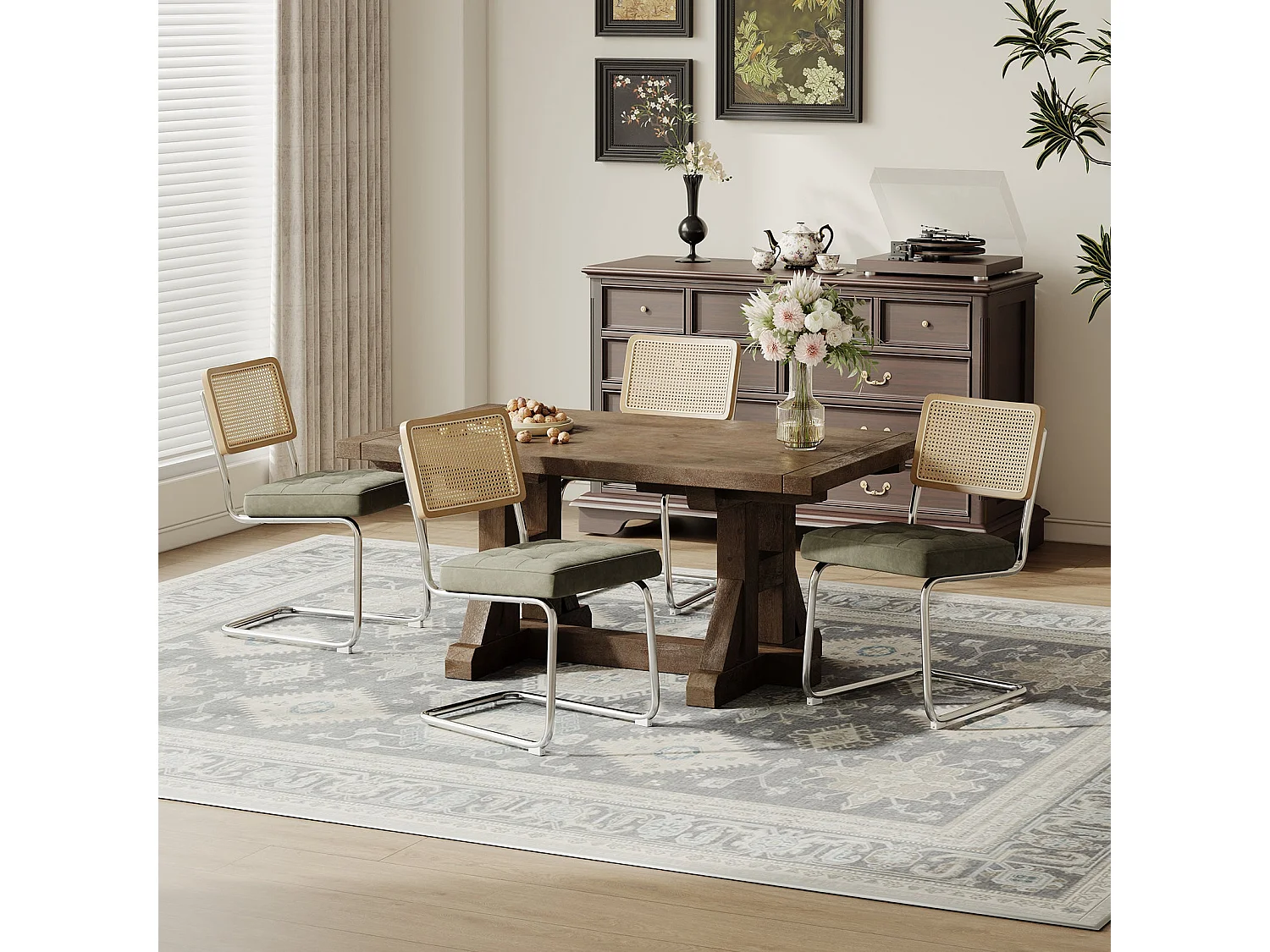 Lot de 2 Chaises -Réinventez vos repas avec une chaise au confort raffiné-Vert