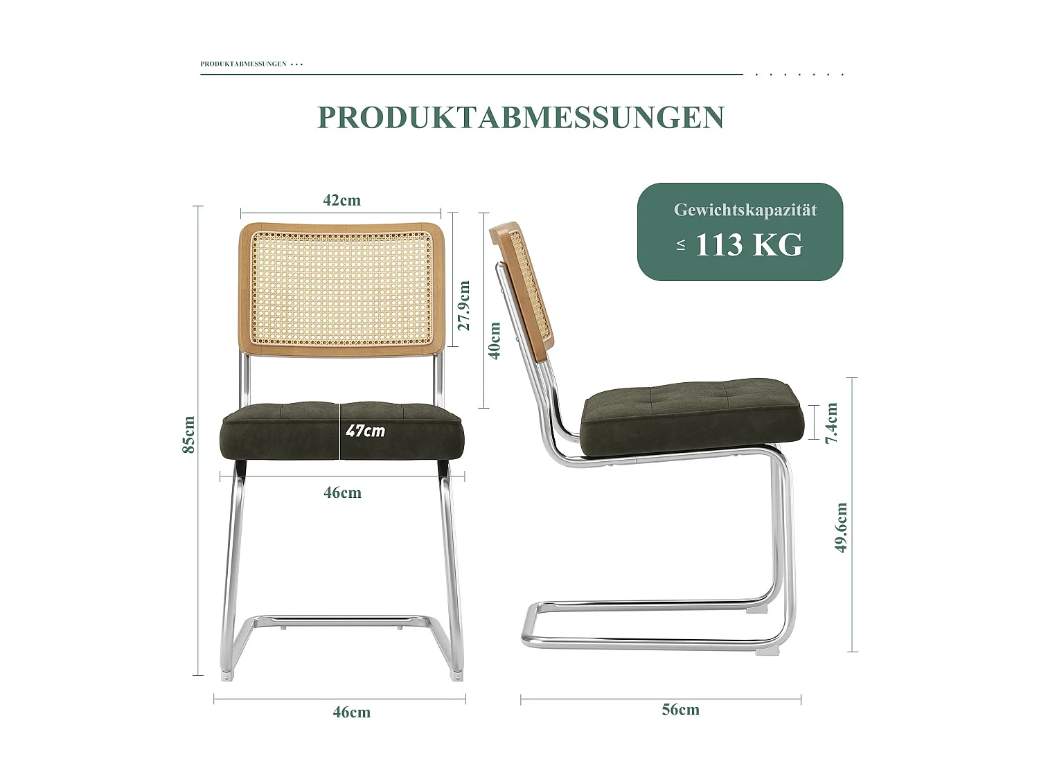 Lot de 2 Chaises -Réinventez vos repas avec une chaise au confort raffiné-Vert