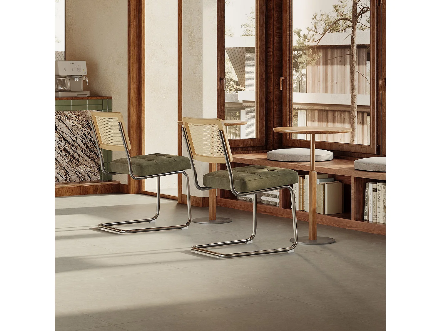 Lot de 2 Chaises -Réinventez vos repas avec une chaise au confort raffiné-Vert