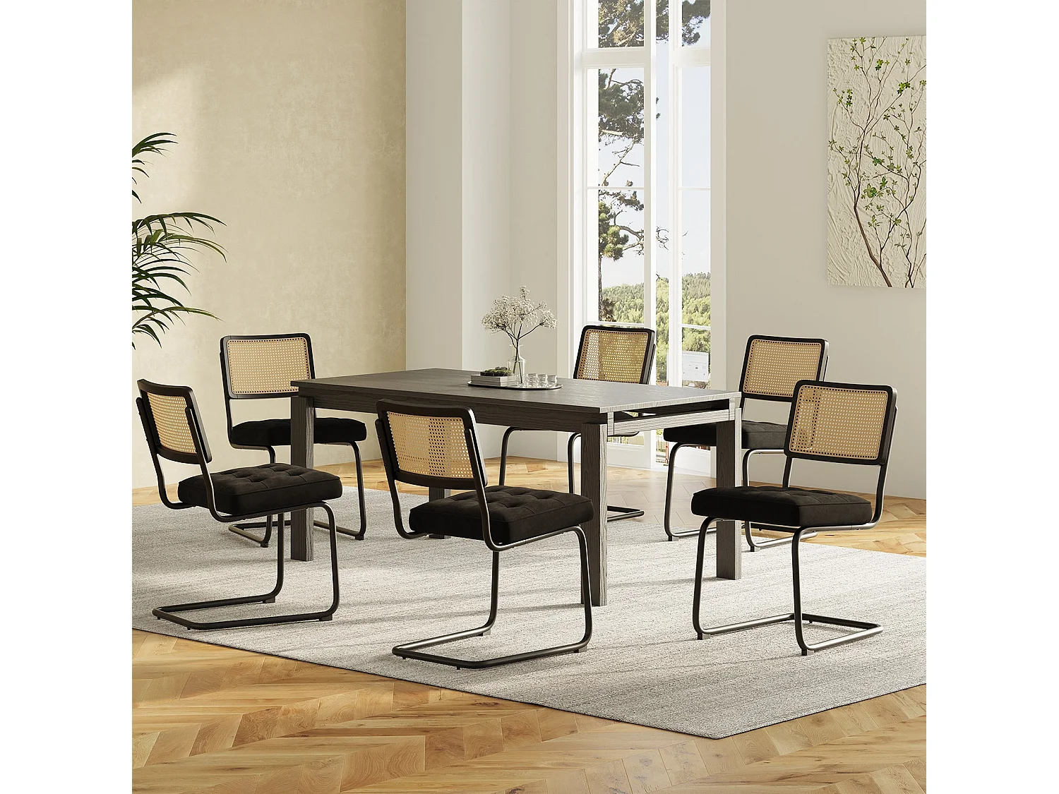 Lot de 2 Chaises -Réinventez vos repas avec une chaise au confort raffiné-Noir