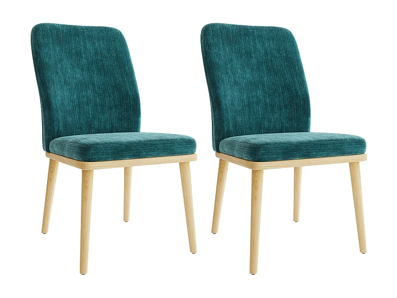 Lot de 2 Chaises de Salle à Manger à Dossier Haut, Structure en Bois, Style Vintage Élégant, Vert