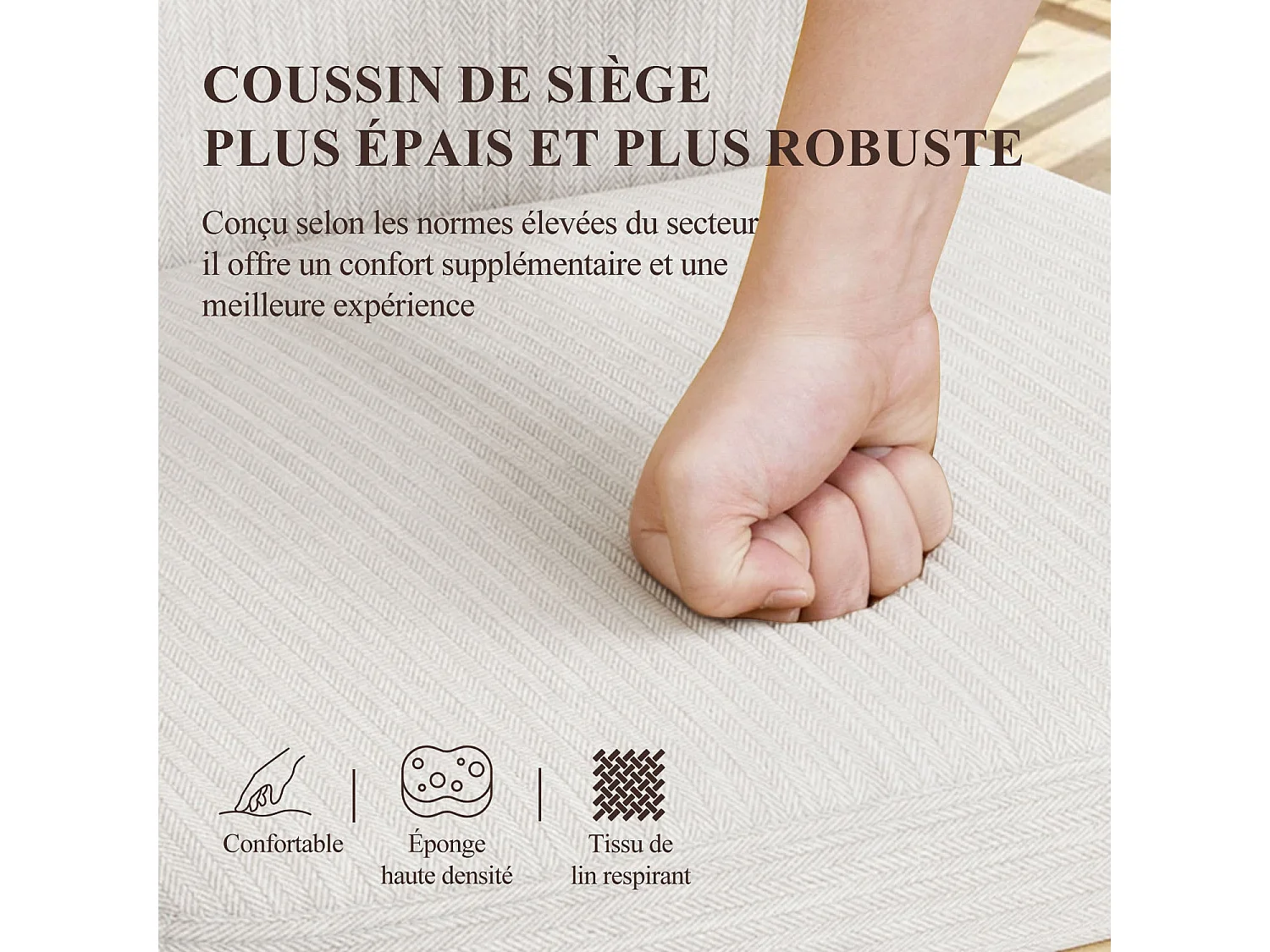 Lot de 2 chaises de salle à manger vintage grises à dossier haut, structure en bois - Gris