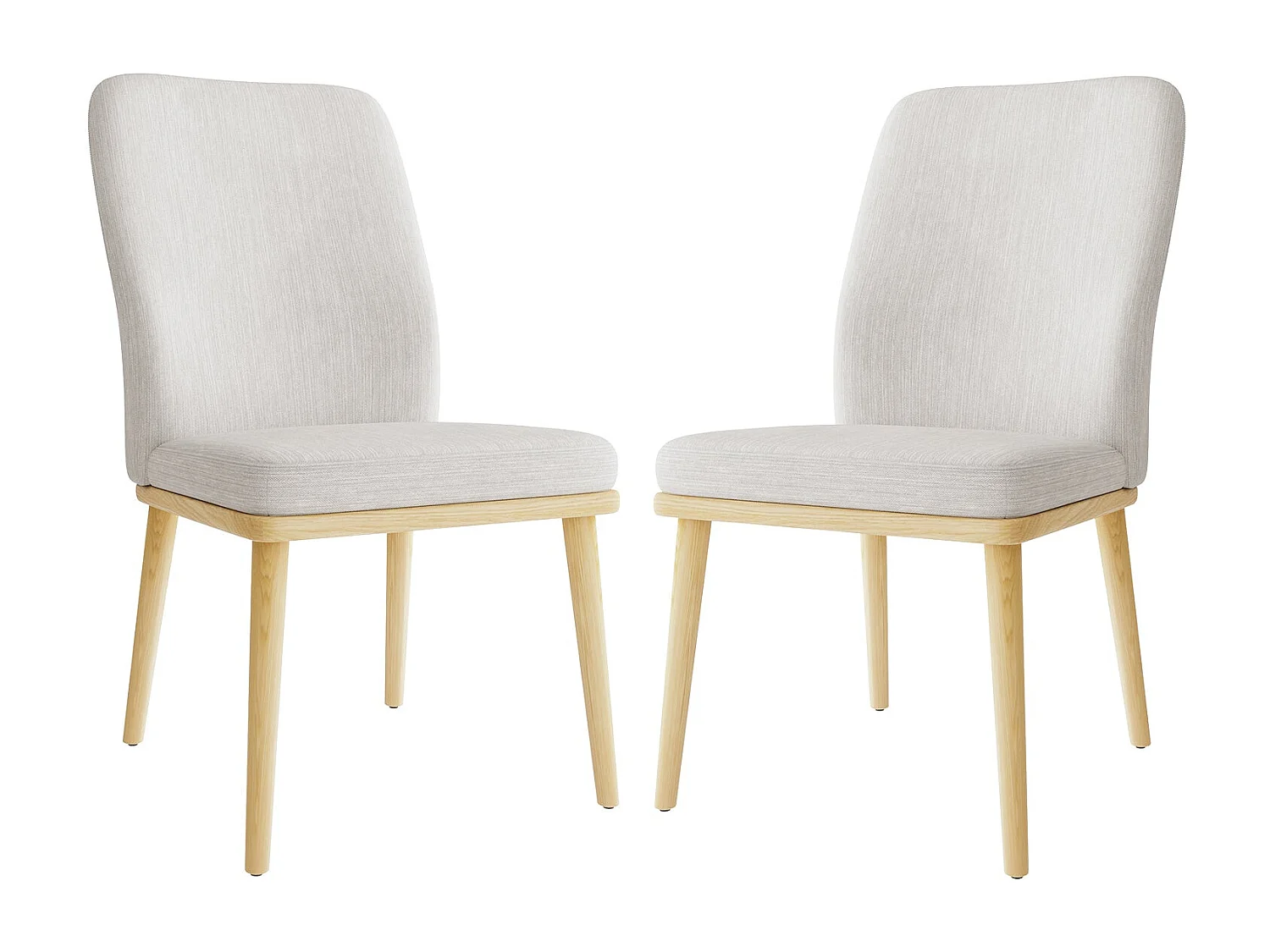 Lot de 2 chaises de salle à manger vintage grises à dossier haut, structure en bois - Gris