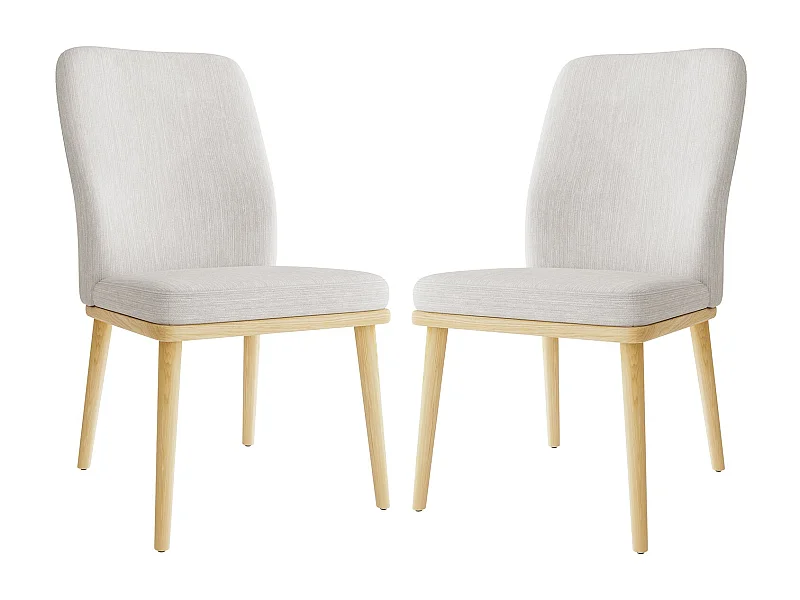 Lot de 2 Chaises de Salle à Manger à Dossier Haut, Structure en Bois, Style Vintage Élégant, Gris