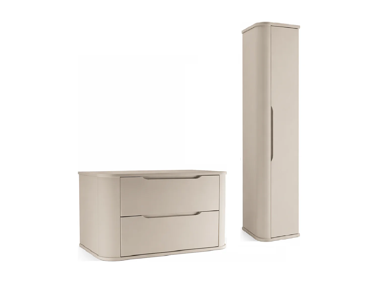 Ensemble de salle de bain en cachemire 100 cm Armoire avec plateau Colonne Côtés arrondis et plateau