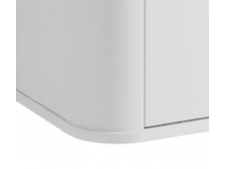 Ensemble de salle de bain blanc 120 cm Armoire avec plateau Colonne Côtés arrondis et plateau