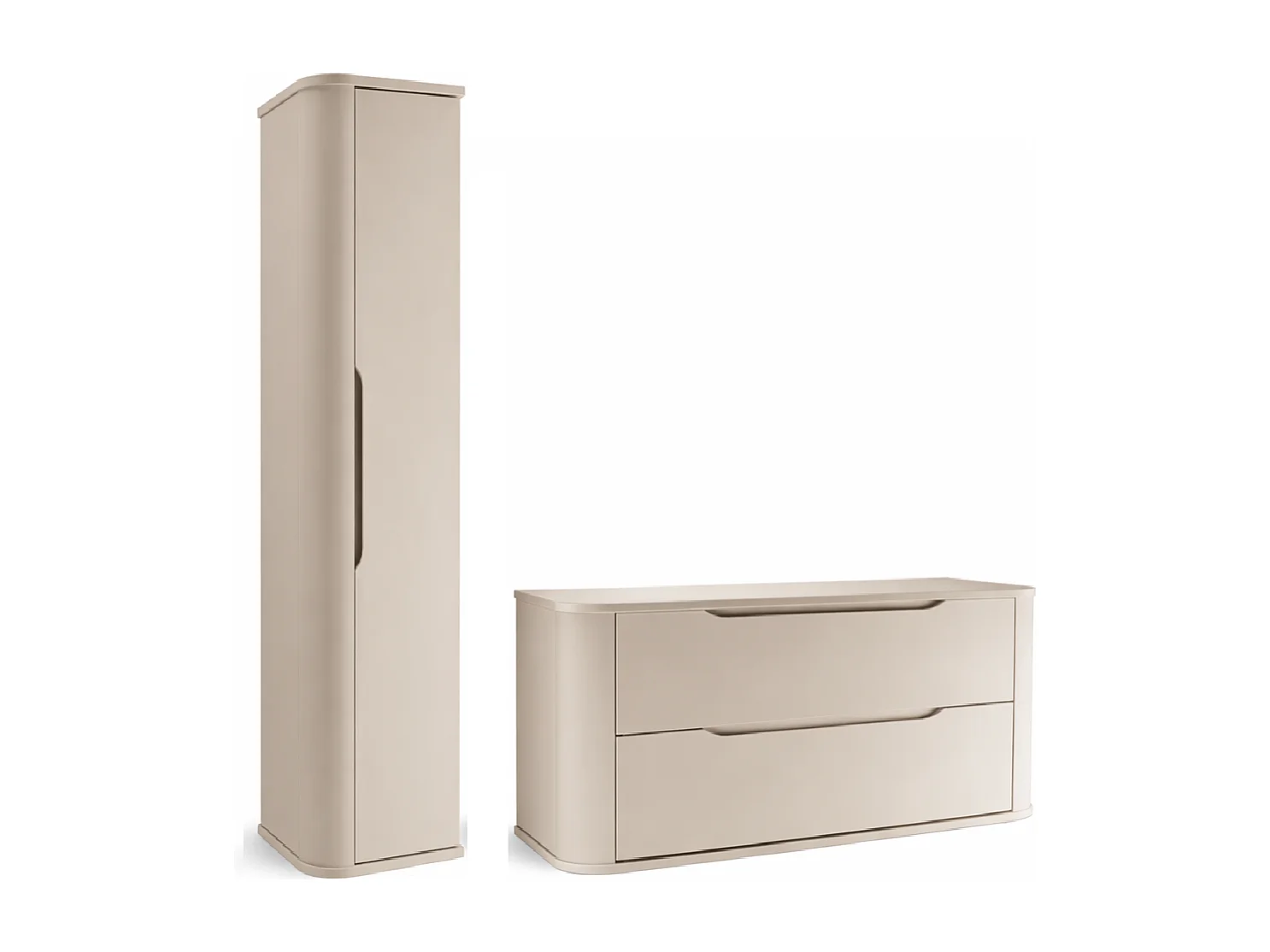 Ensemble de salle de bain en cachemire 120 cm Armoire avec plateau Colonne Côtés arrondis et plateau