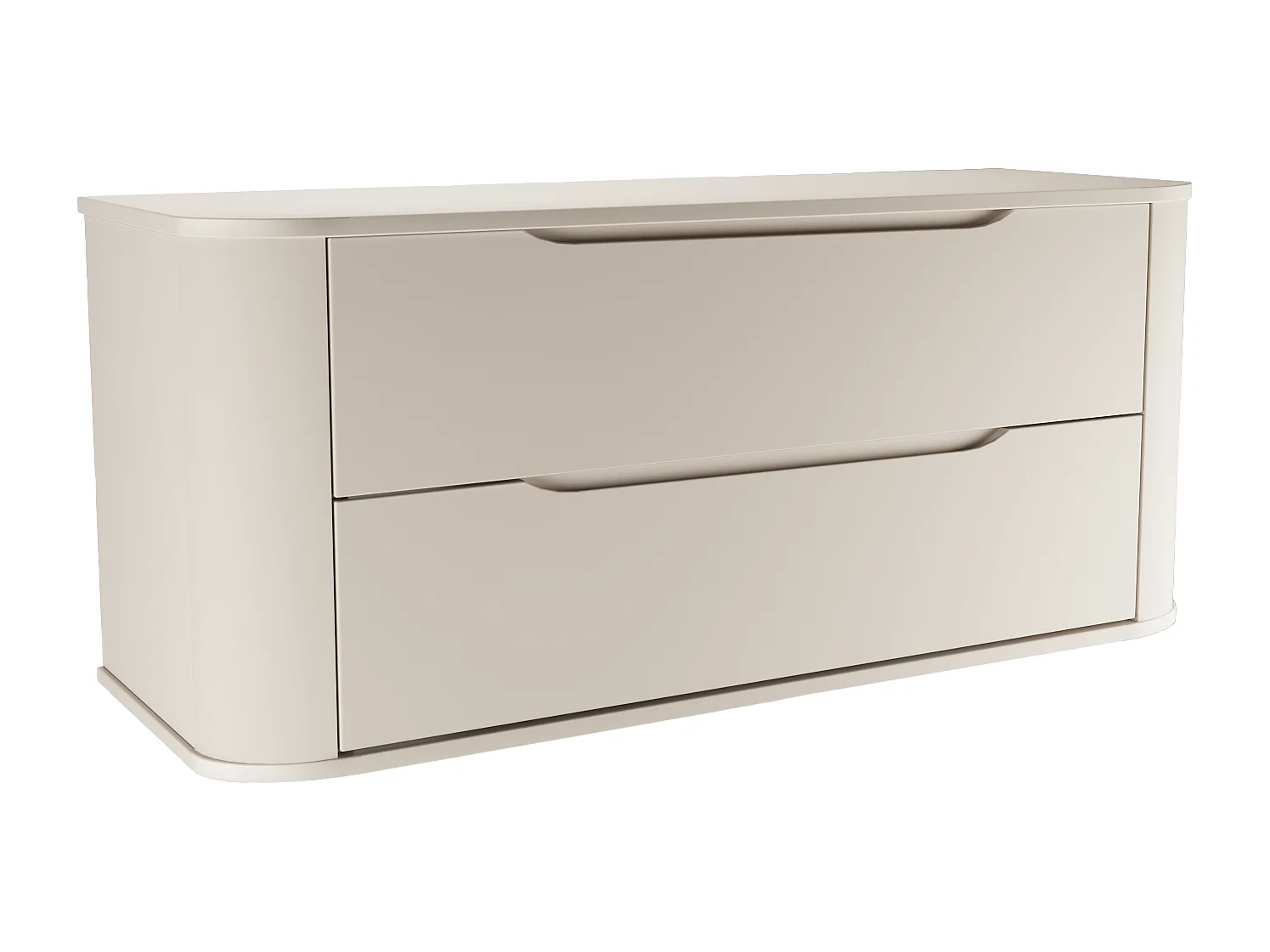 Ensemble de salle de bain en cachemire 120 cm Armoire avec plateau Colonne Côtés arrondis et plateau