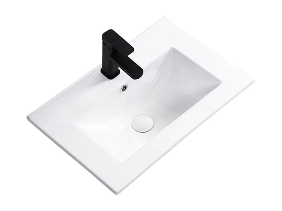 Armoire noire avec lavabo 60 cm Façades rainurées