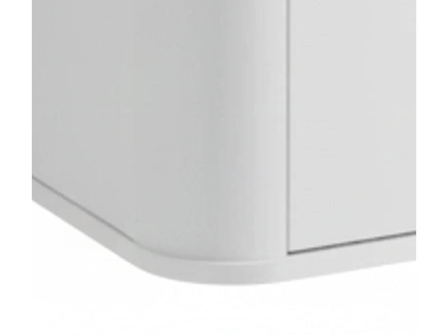 Witte badkamerkast Hoge kolom Afgeronde zijkanten en blad