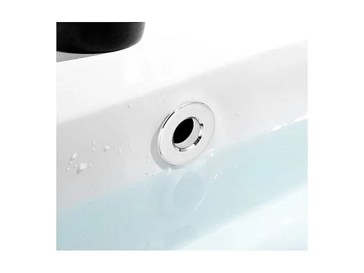 Armoire blanche avec lavabo 60 cm, façades rainurées