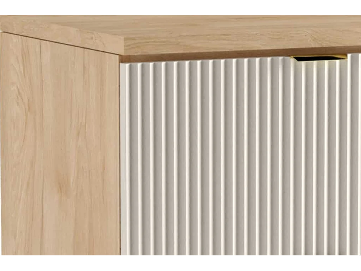 Mobile con lavabo 60 cm Frontali scanalati Kashmir / Noce