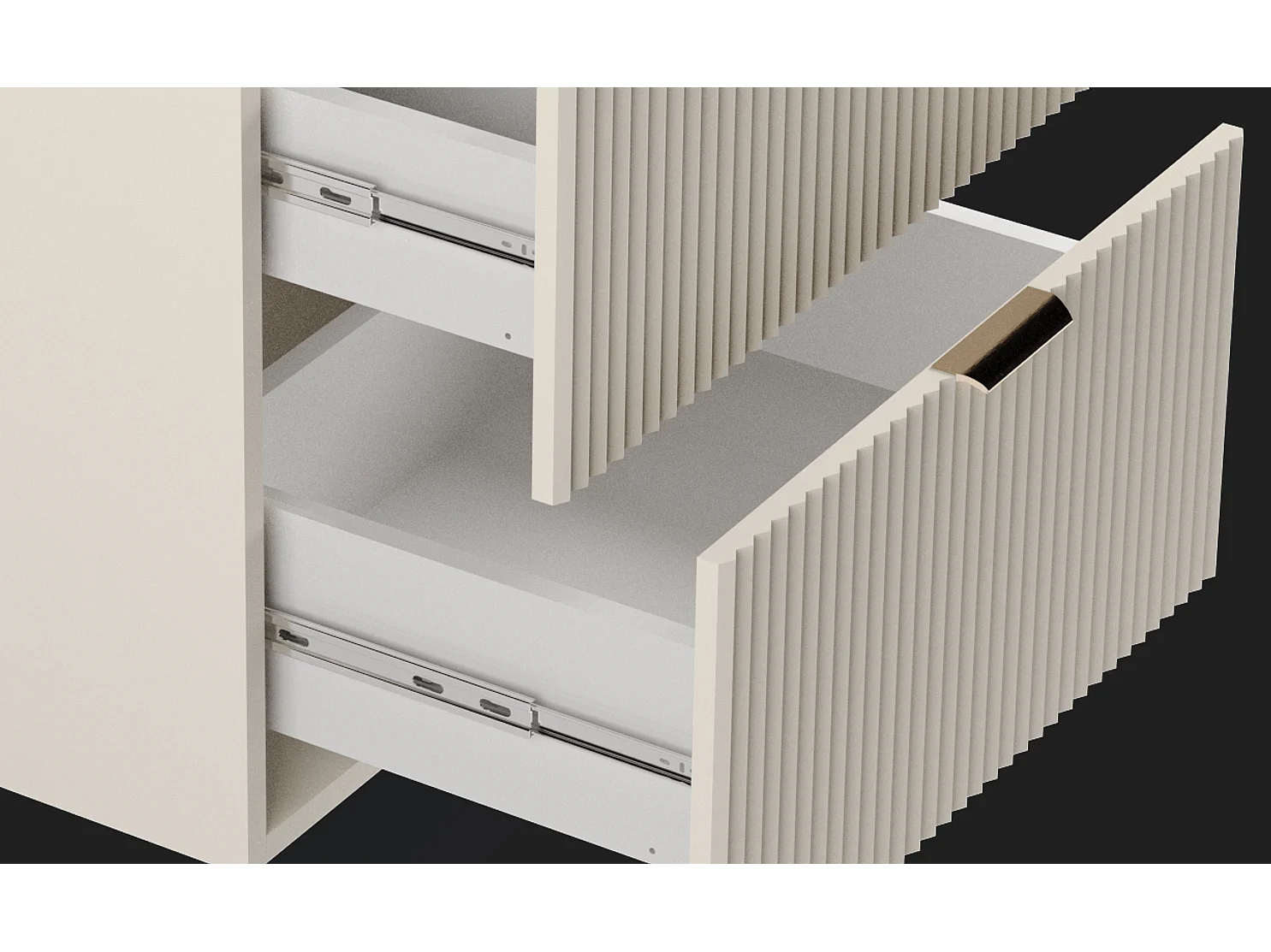 Mobile bagno in cashmere con lavabo 60 cm Frontali scanalati