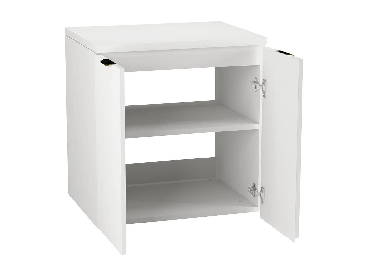 Mobile lavabo con piano 60 cm, 2 ante, frontali scanalati, bianco