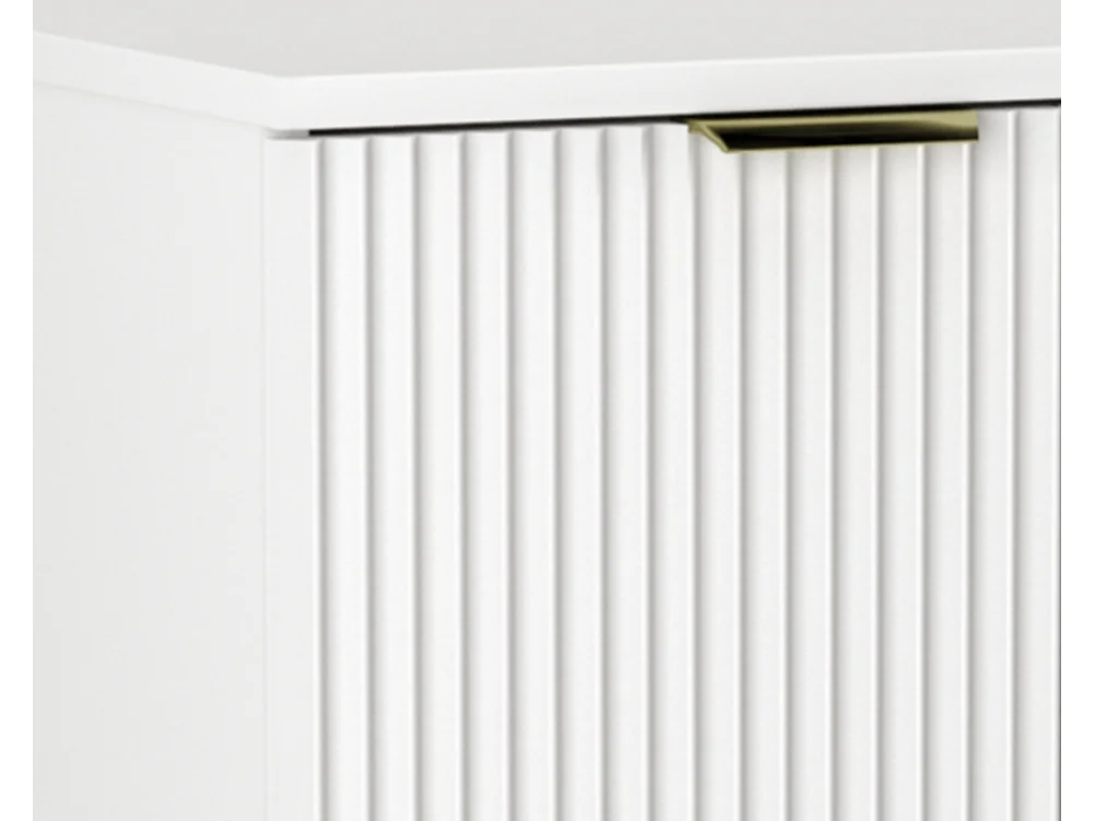 Mobile lavabo con piano 60 cm, 2 ante, frontali scanalati, bianco