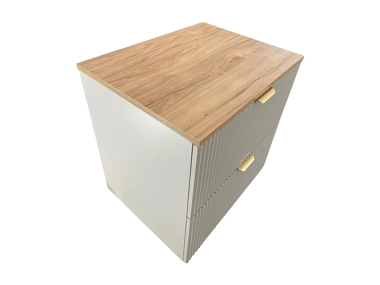 Mobile lavabo in cashmere con piano in noce 60 cm Frontali scanalati