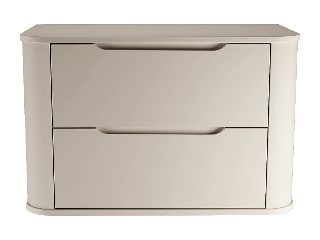 Mobile lavabo in cashmere con piano da 80 cm, lati arrotondati e piano