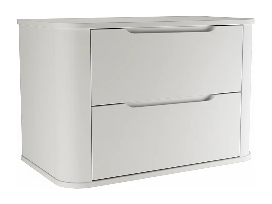 Witte wastafelkast met blad 80 cm Afgeronde zijkanten en blad