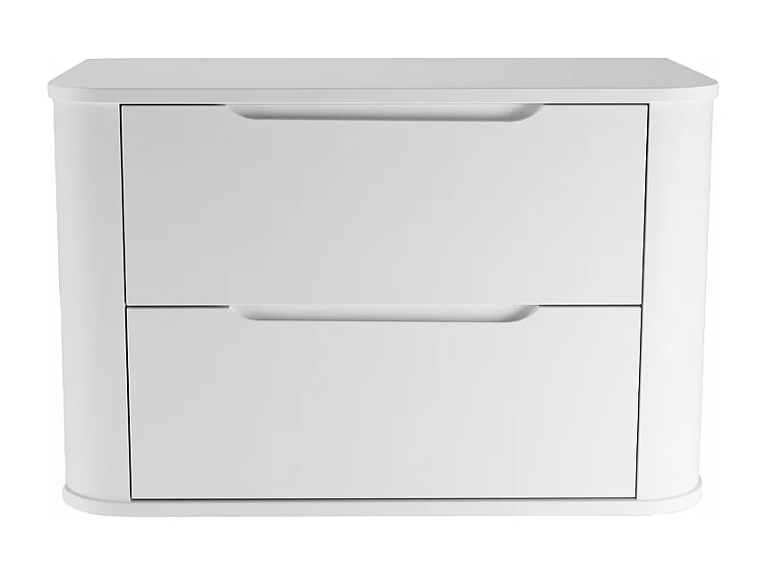 Witte wastafelkast met blad 80 cm Afgeronde zijkanten en blad