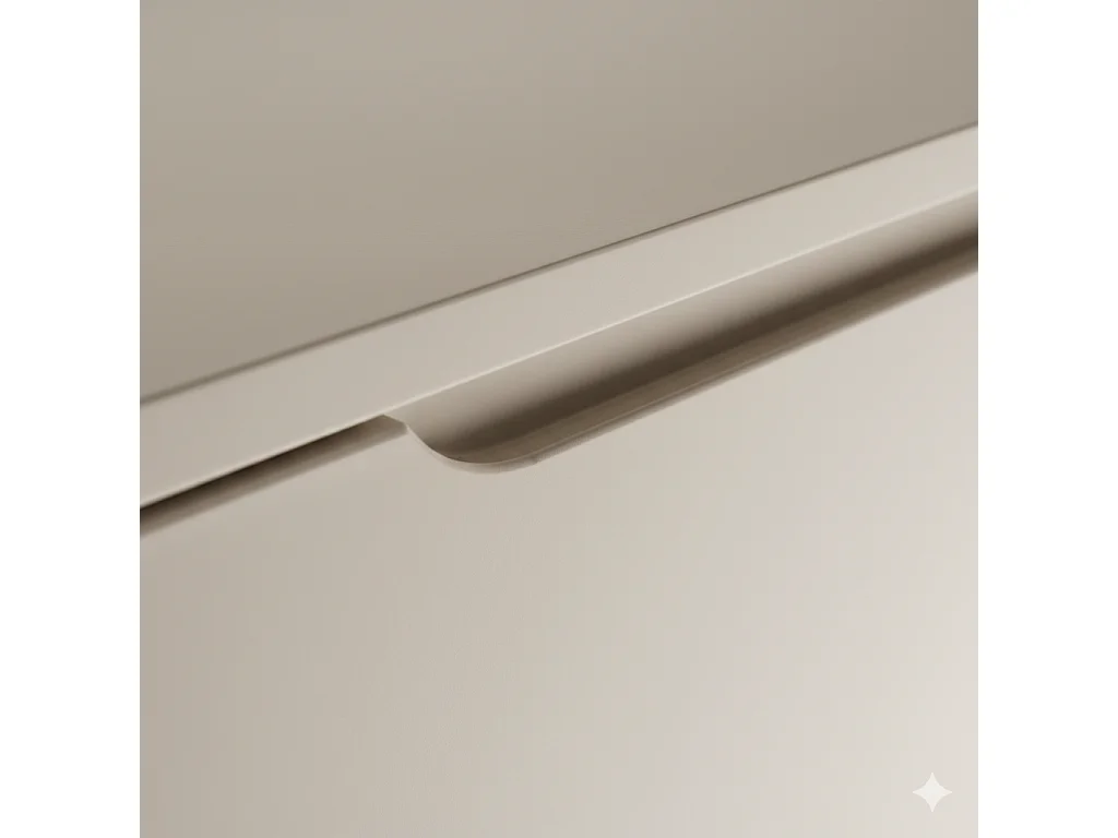 Mobile lavabo in cashmere con piano da 60 cm, lati arrotondati e piano