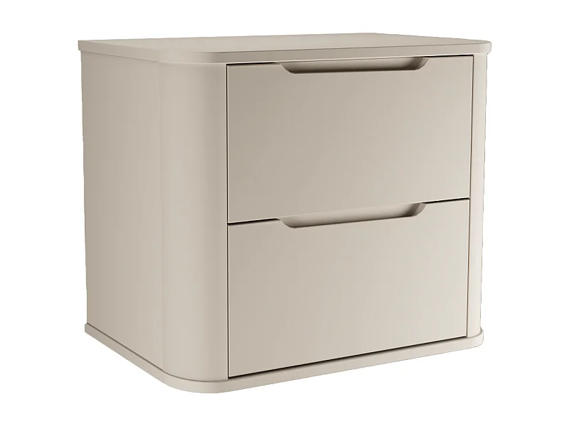 Mobile lavabo in cashmere con piano da 60 cm, lati arrotondati e piano