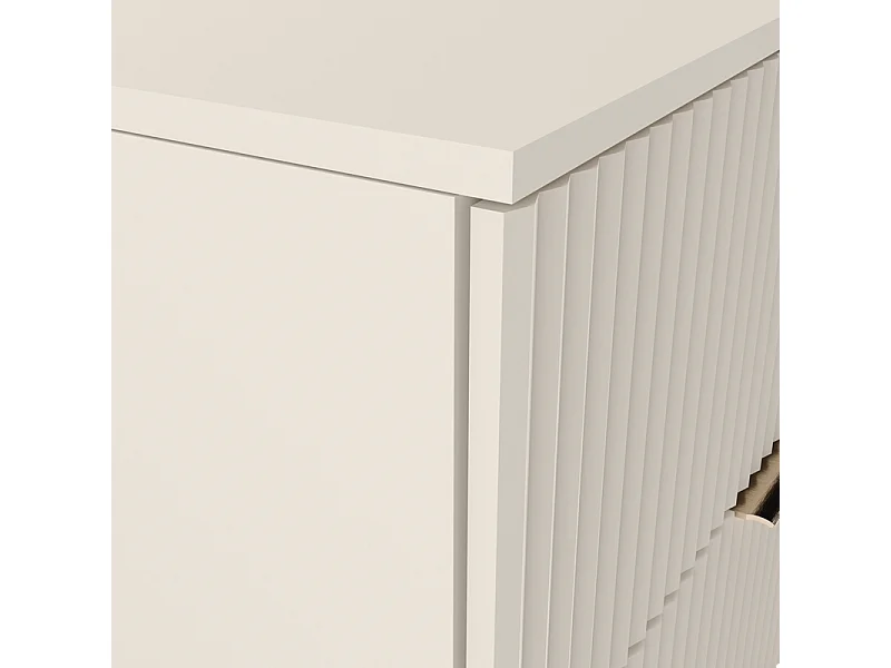 Kasjmier badkamerset 140 cm met rek, notenhout, geribbelde fronten