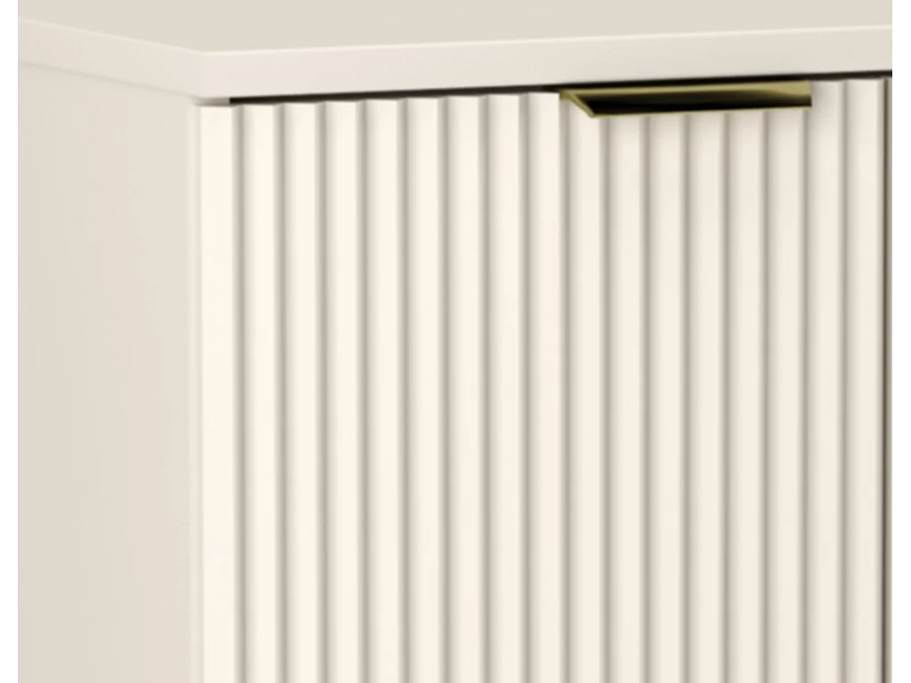 Mobile lavabo con piano 60 cm, 2 ante, frontali scanalati, color cashmere