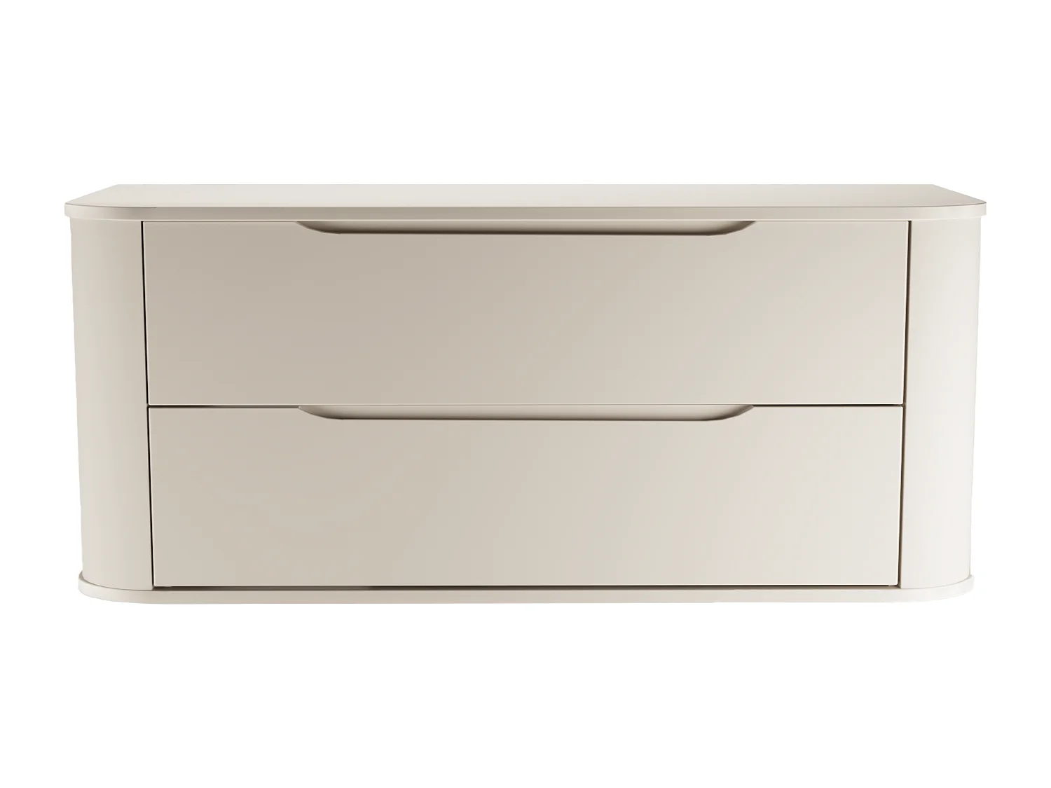 Meuble sous lavabo en cachemire avec plateau 120 cm, côtés arrondis et plateau