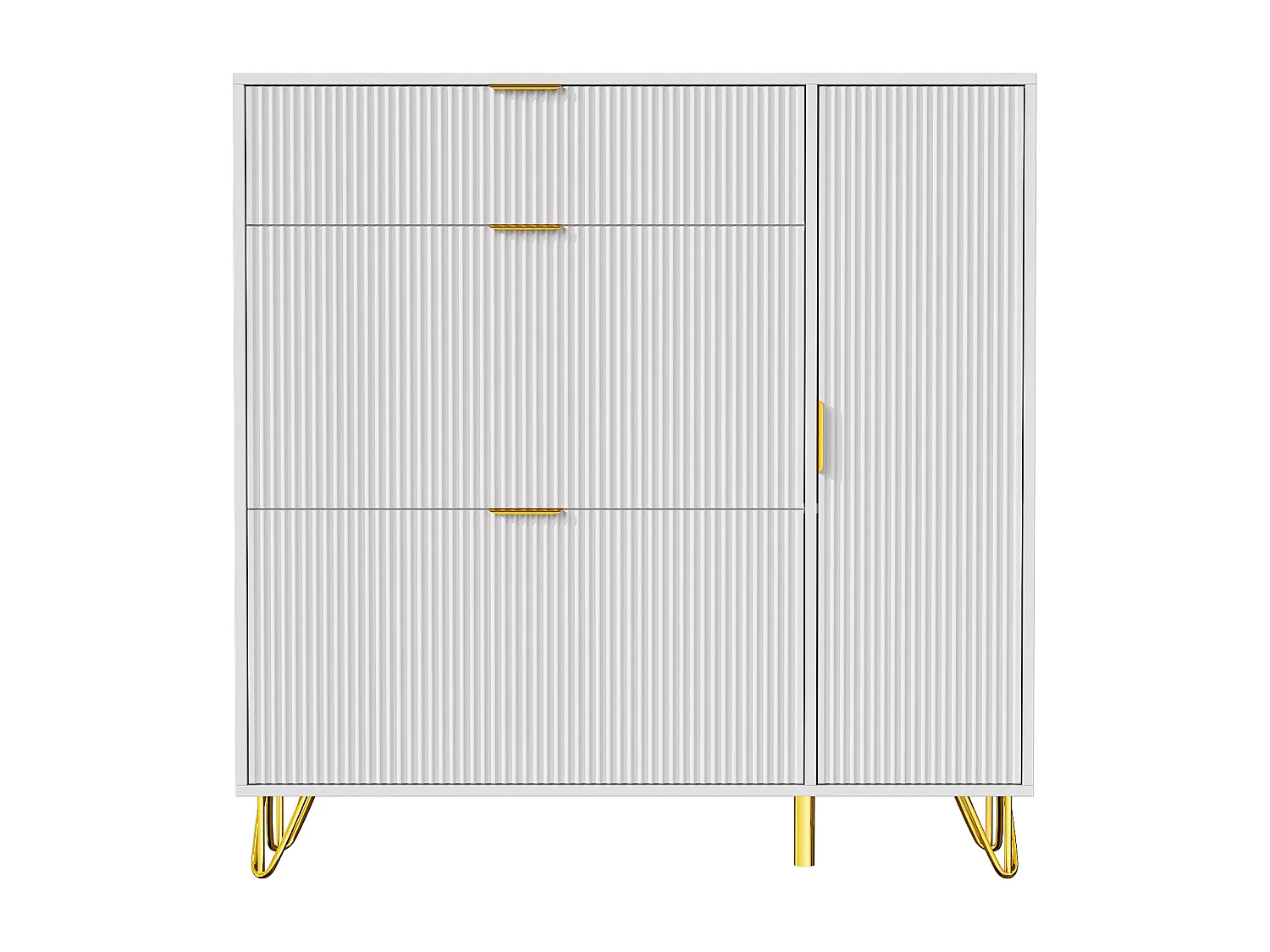 Organisateur de cabinet de chaussures indépendant avec 3 tiroirs pliants et 2 compartiments de rangement, casier à chaussures pour couloir du salon