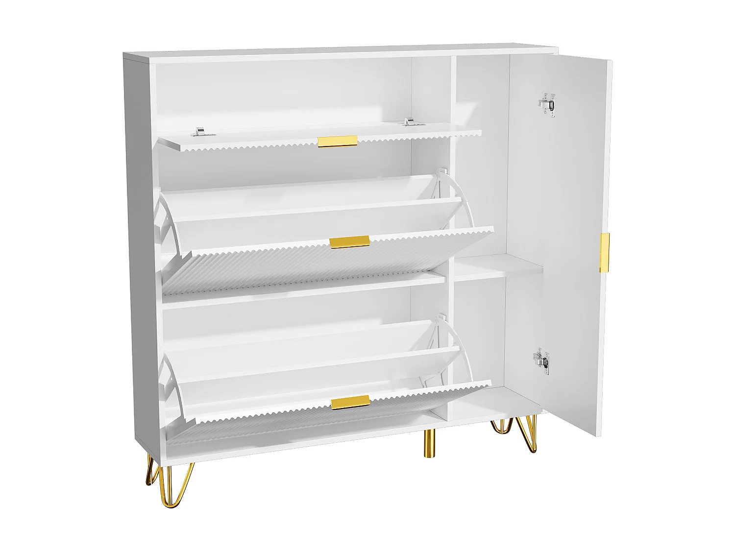 Organisateur de cabinet de chaussures indépendant avec 3 tiroirs pliants et 2 compartiments de rangement, casier à chaussures pour couloir du salon