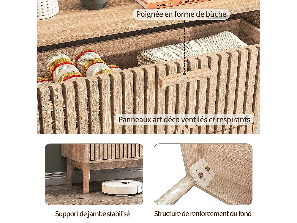 Armoires de salon avec 6 tiroirs - coffre de stockage en bois de campagne rétro - dresser de chambre