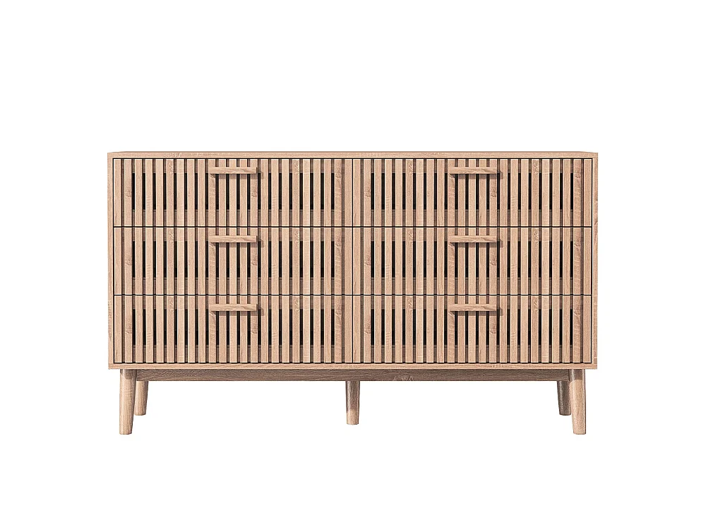 Armoires de salon avec 6 tiroirs - coffre de stockage en bois de campagne rétro - dresser de chambre