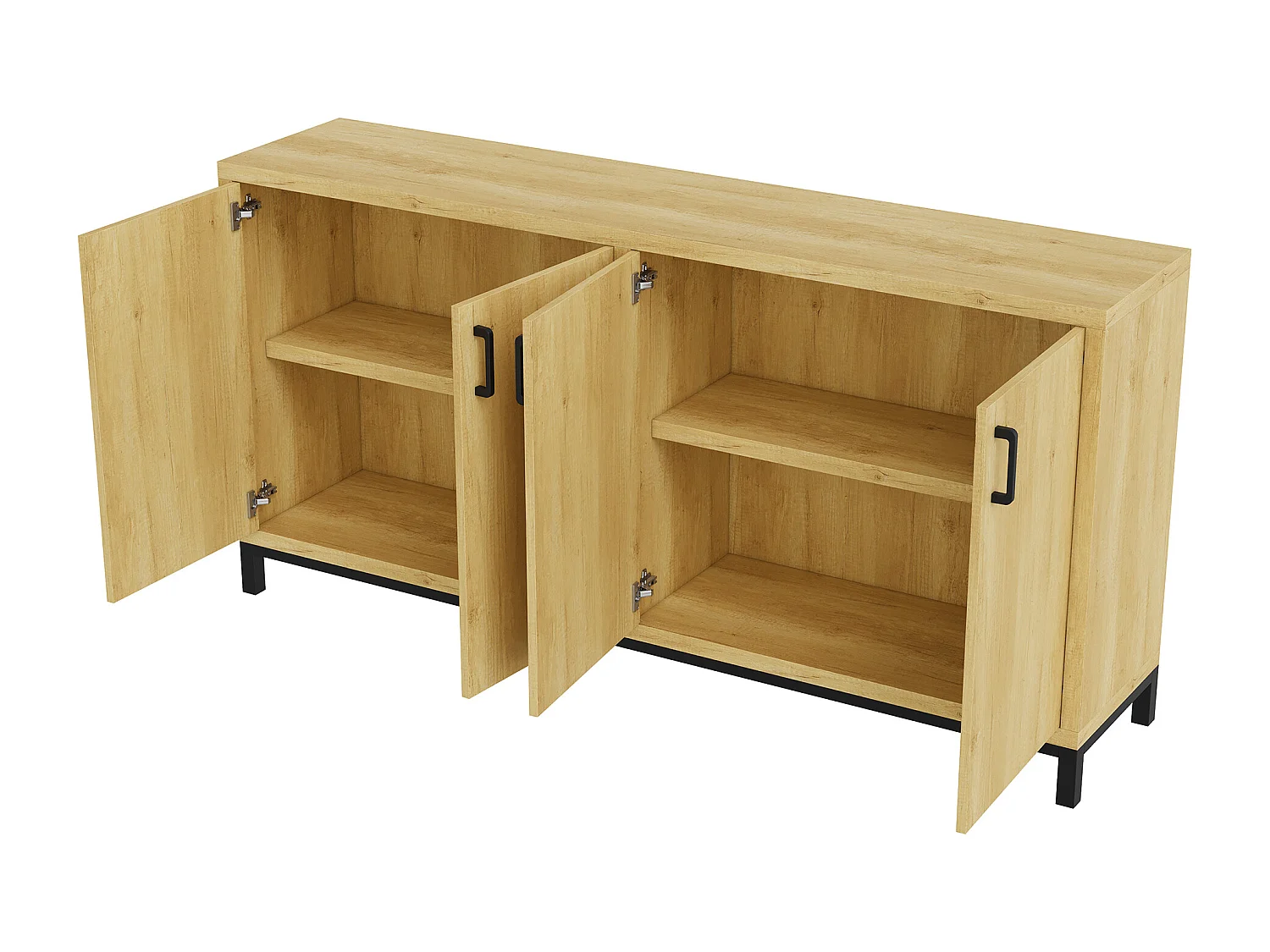 Armoire-commode en bois avec 4 portes Cabinet -Antique Cabinet à manger-couloir Salon Armoires de rangement