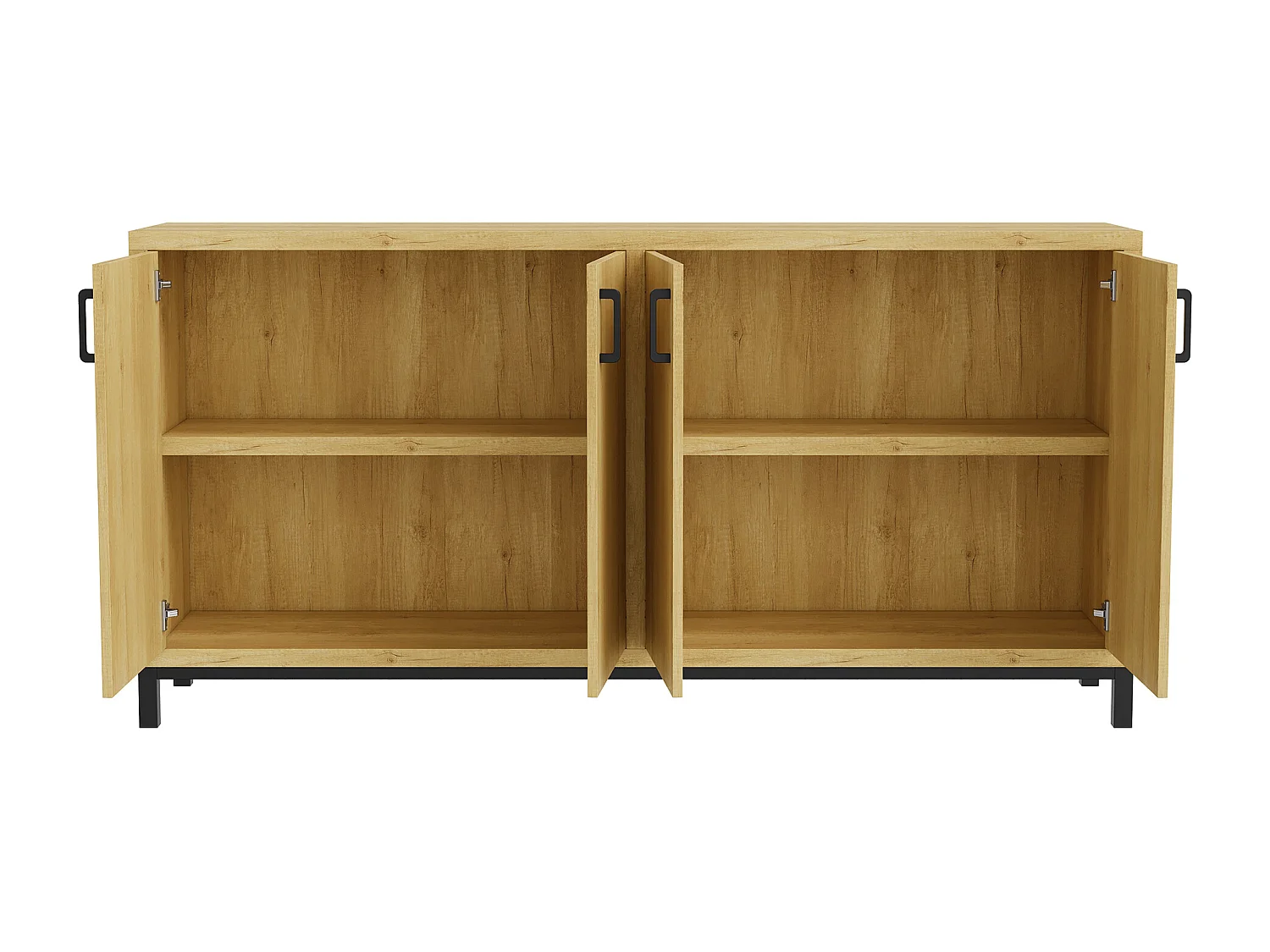 Armoire-commode en bois avec 4 portes Cabinet -Antique Cabinet à manger-couloir Salon Armoires de rangement