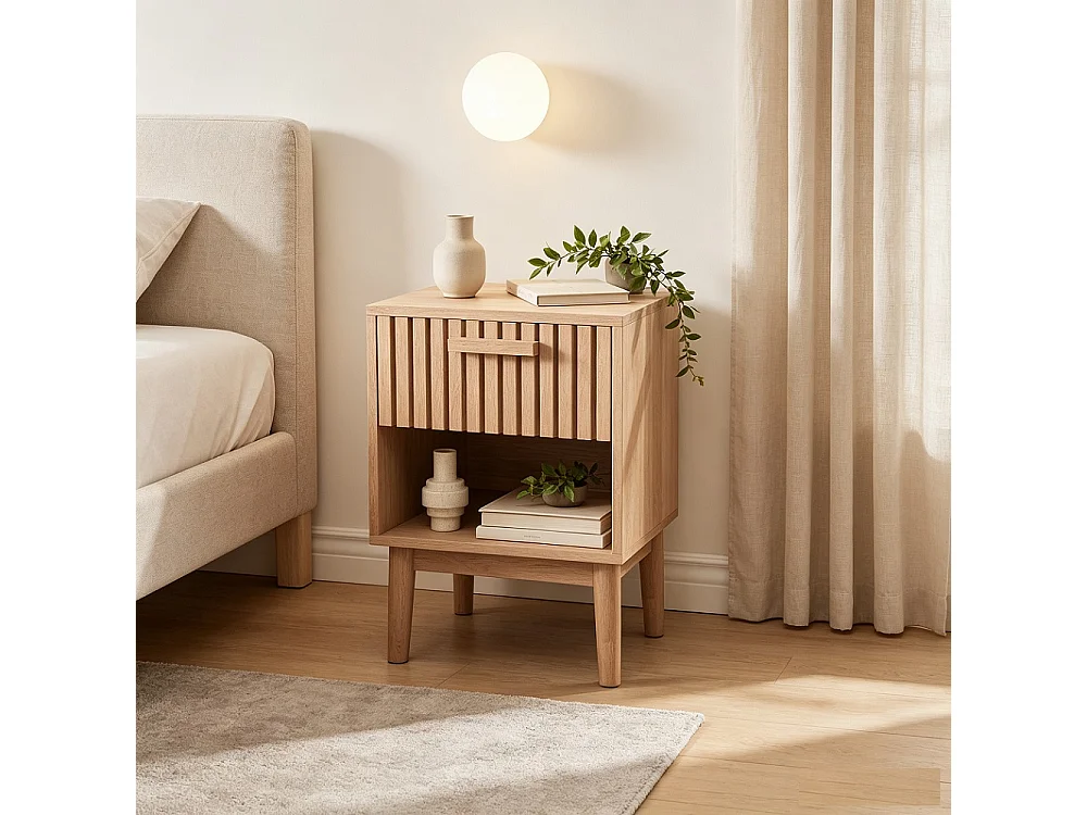 2Pcs Nightstands Set - Campagne 1 tiroir Nightstands - commode avec compartiment de rangement -Sofa Table Tables de fin - pour la chambre Salon